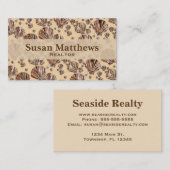 ココアと黄褐色の貝殻、カラメルタンの背景 名刺 (正面/裏面)