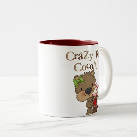ココアのために熱狂するな女の子くま ツートーンマグカップ (正面右)