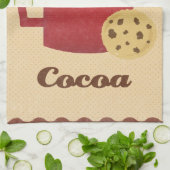 ココアのイラストレーション キッチンタオル (折り畳み)