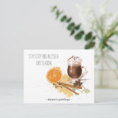 ココアのシナモンのオレンジ季節の挨拶 シーズンポストカード (スタンド正面)