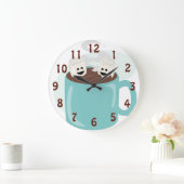 ココアの幸せなマシュマロ ラージ壁時計 (ホーム)