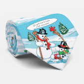 ココアの漫画が付いているおもしろいな雪だるま ネクタイ (ロール)
