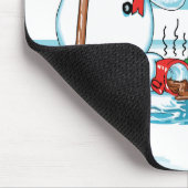 ココアの漫画が付いているおもしろいな雪だるま マウスパッド (コーナー)