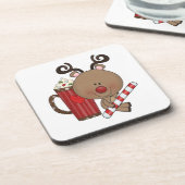 ココアを持つルディのトナカイ コースター (左側)