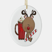 ココアを持つルディのトナカイ セラミックオーナメント (右)