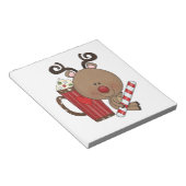 ココアを持つルディのトナカイ ノートパッド (アングル)