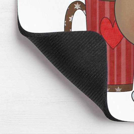 ココアを持つルディのトナカイ マウスパッド (コーナー)