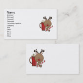 ココアを持つルディのトナカイ 名刺 (正面/裏面)