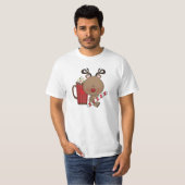 ココアを持つルディのトナカイ Tシャツ (正面フル)