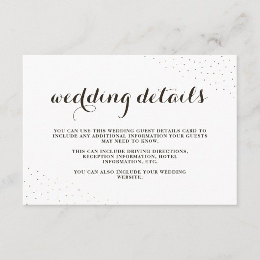 ココアエレガントと白とドットの結婚詳細 エンクロージャーカード (正面)