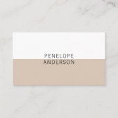 ココアエレガントクリームミニマルQRコードボモダンホ 名刺 (正面)