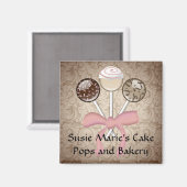 ココアエレガントダマスクケポップ・アートのーキ マグネット (正面/裏面)