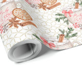 ココアクリームと金ゴールドの外に独自のコールドを作成 ラッピングペーパー (ロールコーナー)