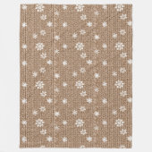 ココアクリームの雪の結晶 クリスマス フリースブランケット (正面)