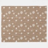 ココアクリームの雪の結晶 クリスマス フリースブランケット (正面(横))