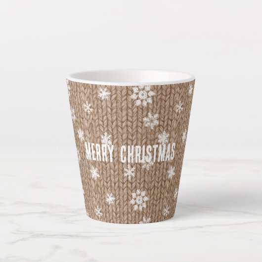 ココアクリームの雪片クリスマス カフェラテマグ (正面)