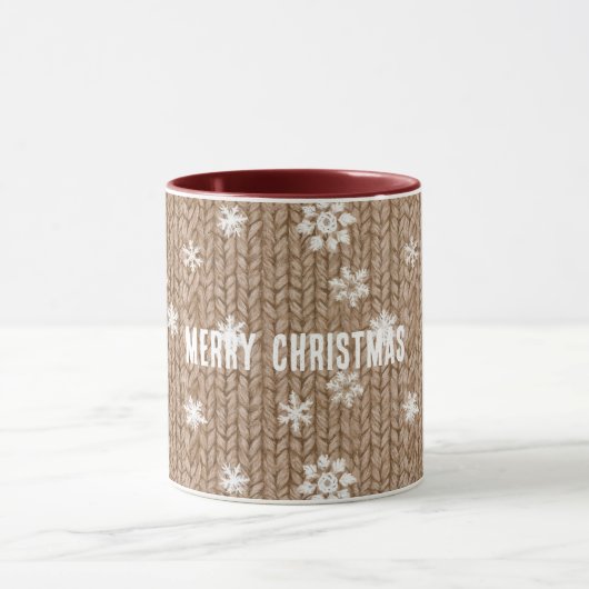 ココアクリームの雪片クリスマス マグカップ (中央)