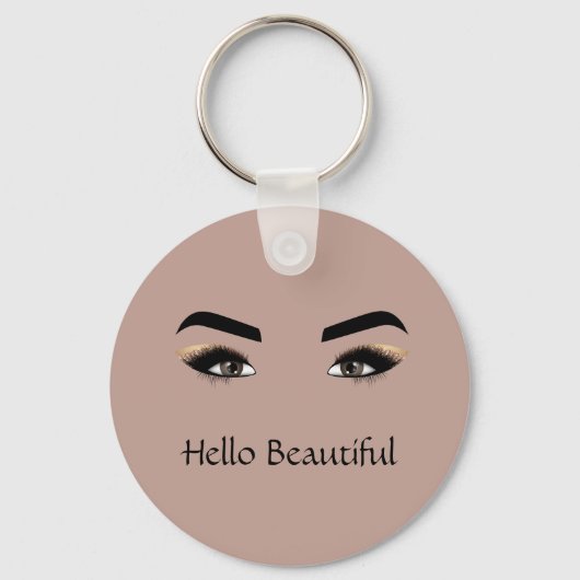 ココアクリームブラウン目まぶし キーホルダー (正面)