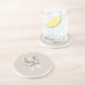 ココアクリームホワイトリボンダイジーフラワーズ コースター (側面)