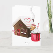 ココアジンジャーブレッドクリスマスの暖かい願いクッキー シーズンカード (裏面)