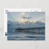 ココアビーチで太陽が雲を突き破る 感謝のポストカード ポストカード (正面/裏面)