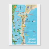 ココアビーチシティフロリダの海岸線地図のギフト (正面)