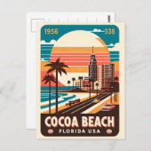 ココアビーチシティフロリダの海岸線贈り物 ポストカード (正面/裏面)