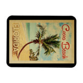 ココアビーチパームツリーヴィンテージトラベル マグネット (横)