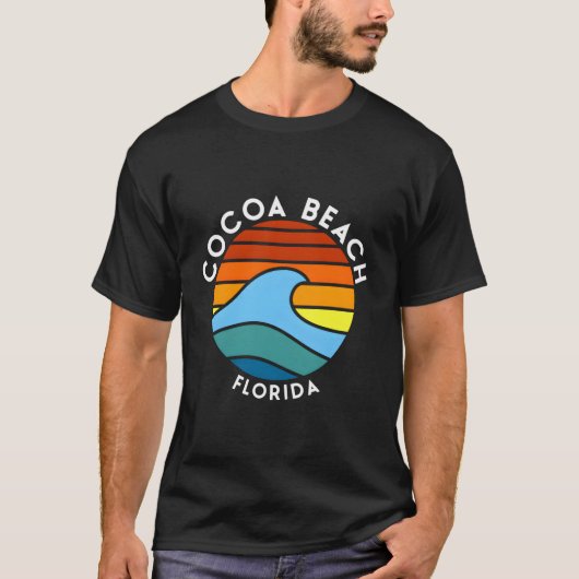 ココアビーチフロリダレトロ波 Tシャツ (正面)