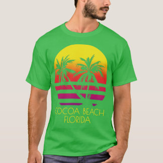 ココアビーチフロリダヴィンテージトロピカルサンセットパームT Tシャツ