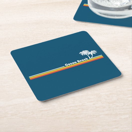 ココアビーチ フロリダ スクエアペーパーコースター (アングル)