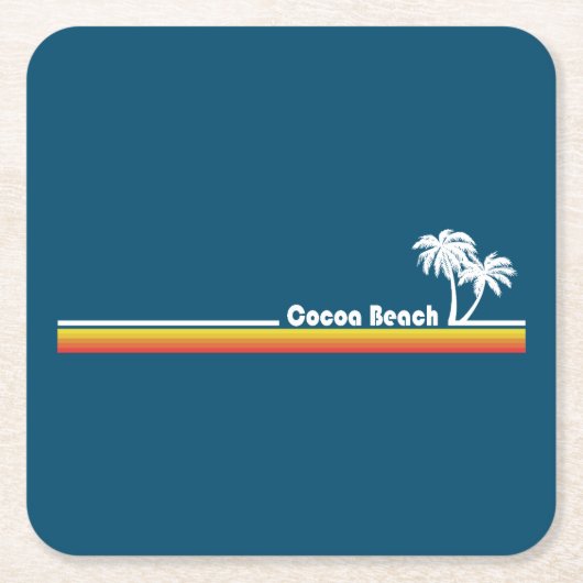 ココアビーチ フロリダ スクエアペーパーコースター (正面)
