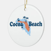 ココアビーチ-地図の設計 セラミックオーナメント (左)