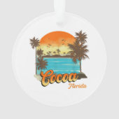 ココアフロリダビーチサマーバケーションパームサンセット オーナメント (裏面)