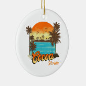 ココアフロリダビーチサマーバケーションパームサンセット セラミックオーナメント (右)