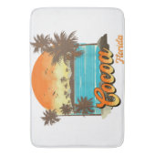 ココアフロリダビーチサマーバケーションパームサンセット バスマット (正面縦)