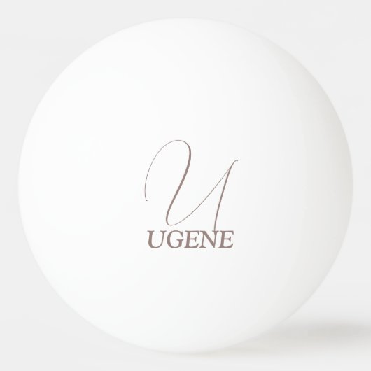ココアブラウンモノグラムの 卓球ボール (正面)