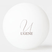 ココアブラウンモノグラムの 卓球ボール (裏面)