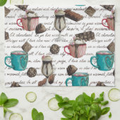 ココアマーシュマロ熱いチョコレートキャンディ冬 キッチンタオル (折り畳み)