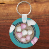 ココアマーシュマロ熱いチョコレートキャンディ冬 キーホルダー (正面)