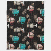 ココアマーシュマロ熱いチョコレートキャンディ冬 フリースブランケット (正面)