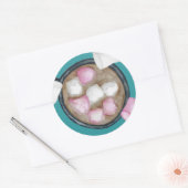 ココアマーシュマロ熱いチョコレートキャンディ冬 ラウンドシール (封筒)