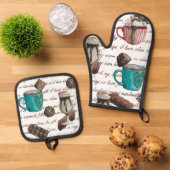 ココアマーシュマロ熱チョコレートキャンディースクリプト 鍋つかみ&鍋敷きセット (トップダウン)