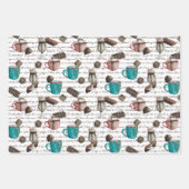 ココアマーシュマロ熱チョコレートキャンディ冬wr ラッピングペーパーシート (正面)