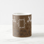 ココアマーシュマロ熱チョコレートタイポグラフィアート コーヒーマグカップ (中央)
