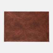 ココアモダンブラウンフェイクレザー ドアマット (正面)
