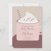 ココアモダンホットチョコレートマグ赤ちゃんシャワー 招待状 (正面)