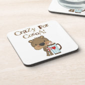 ココア休日の間熱狂するな男の子くま コースター (左側)