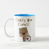 ココア休日の間熱狂するな男の子くま ツートーンマグカップ (左)