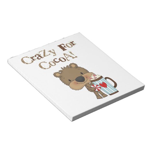 ココア休日の間熱狂するな男の子くま ノートパッド (アングル)